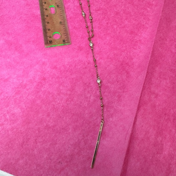 Very Long Gold necklace with gems and gold balls - Picture 3 of 4